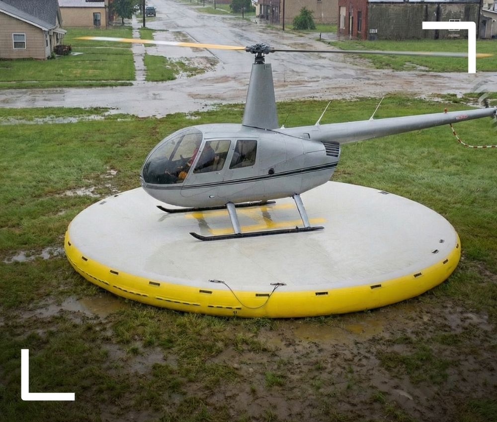 Helicopter on helipad