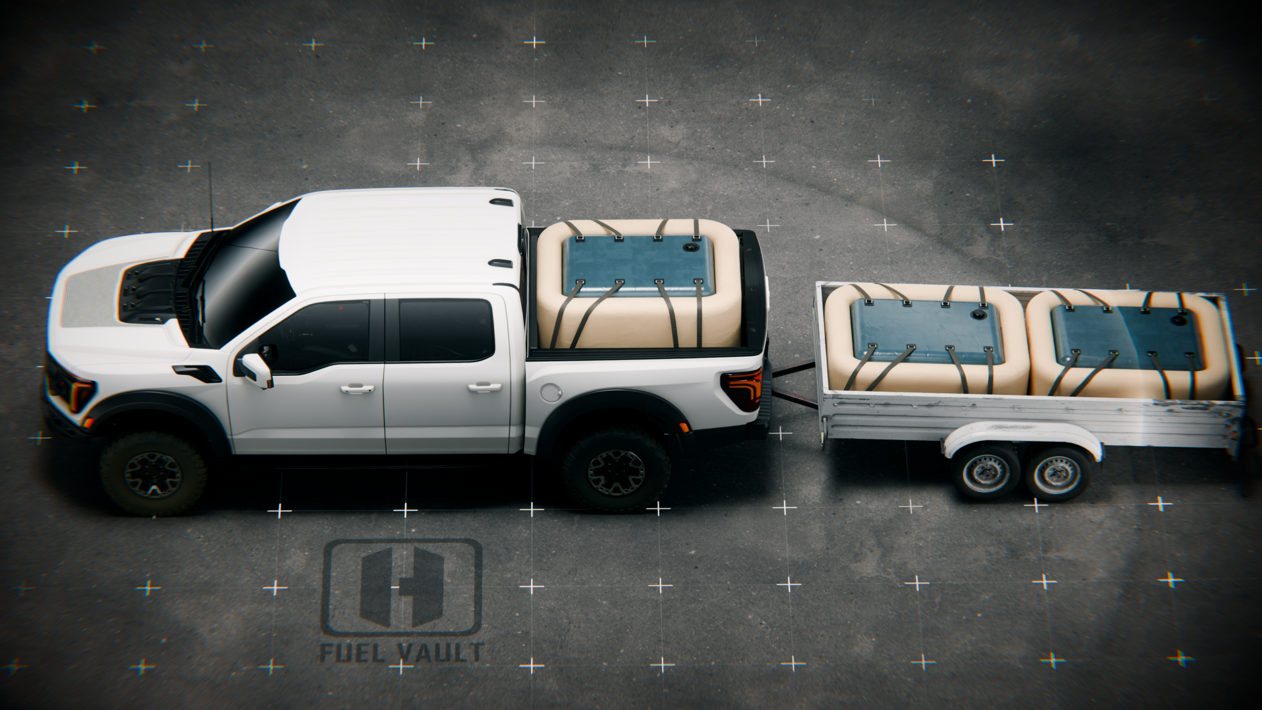 Hardline FuelVault_F150_DoubleTrailer_Unpacked_Angle_4
